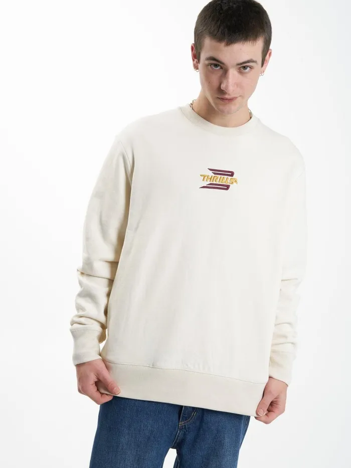 Mens Steadfast Oversize Crew Unbleached Thrills Sweaters and Fleece