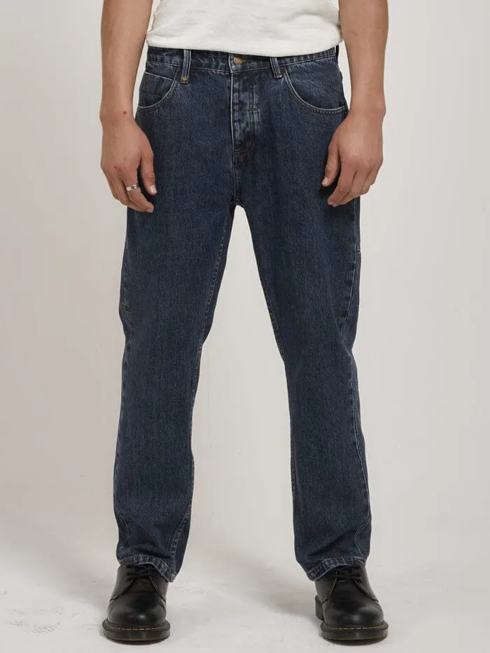 Mens Straight Line Denim Jean Worn In Blue Thrills Denim