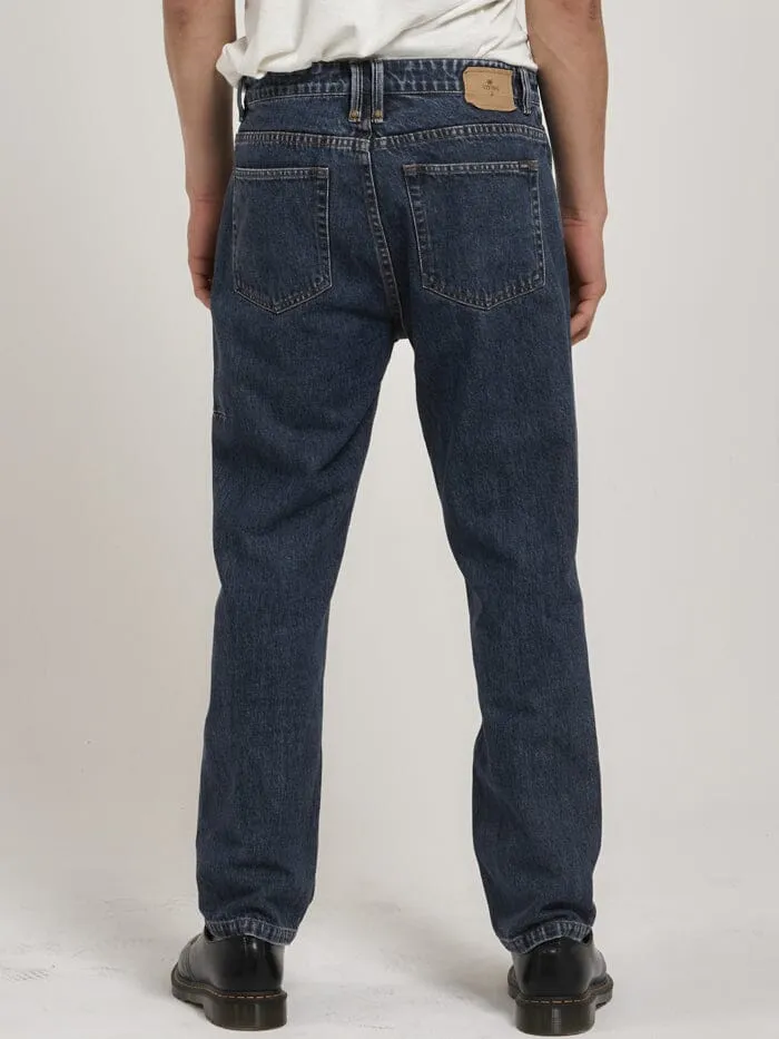 Mens Straight Line Denim Jean Worn In Blue Thrills Denim
