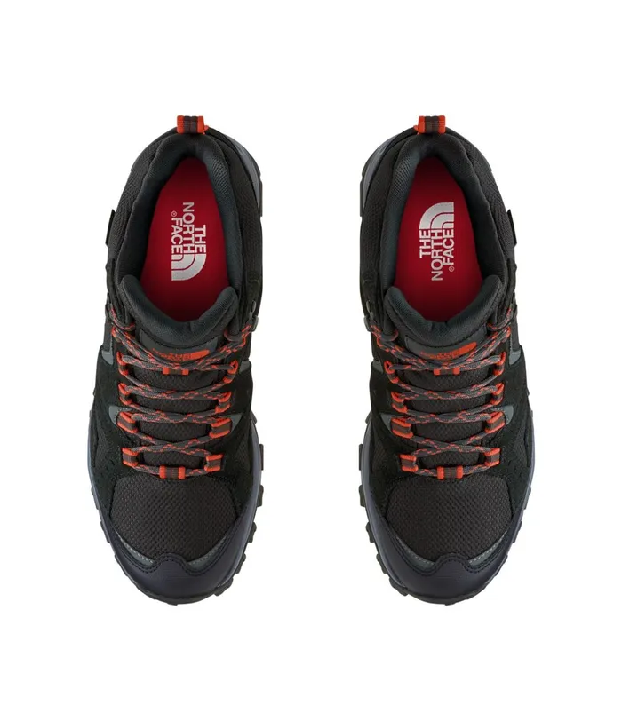 Mens Trail Edge Mid WP Asphalt Greypicante Red The North Face Hiking