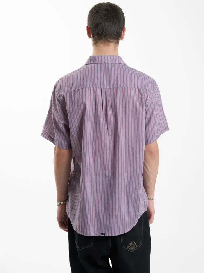 Mens Vibrations Short Sleeve Shirt Mineral Gray Thrills Shirts