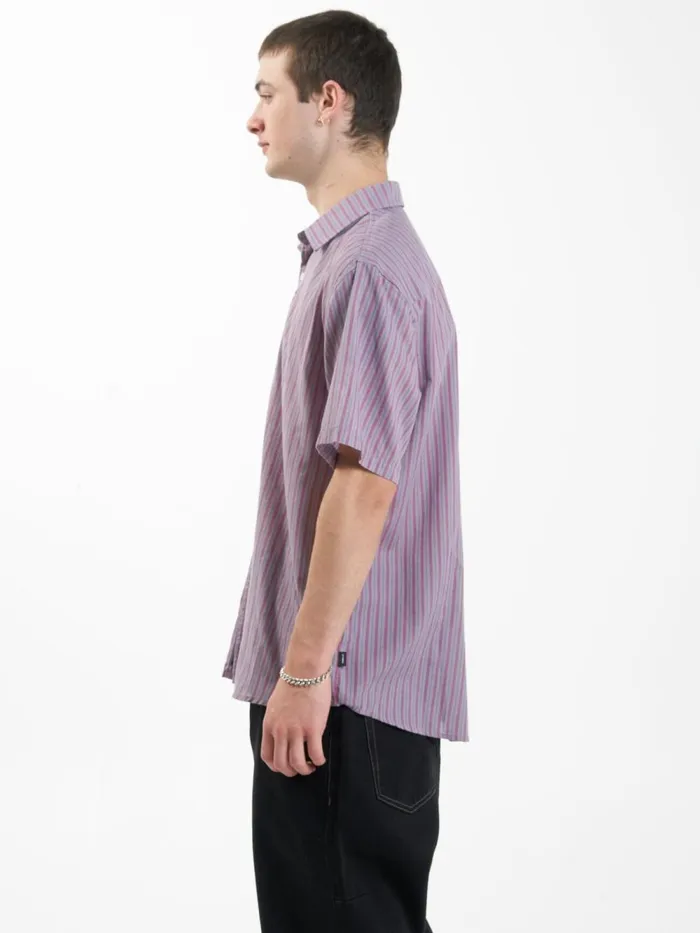 Mens Vibrations Short Sleeve Shirt Mineral Gray Thrills Shirts