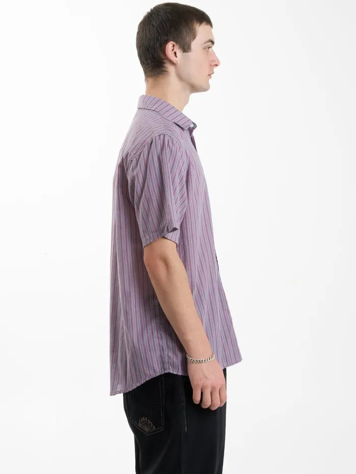 Mens Vibrations Short Sleeve Shirt Mineral Gray Thrills Shirts