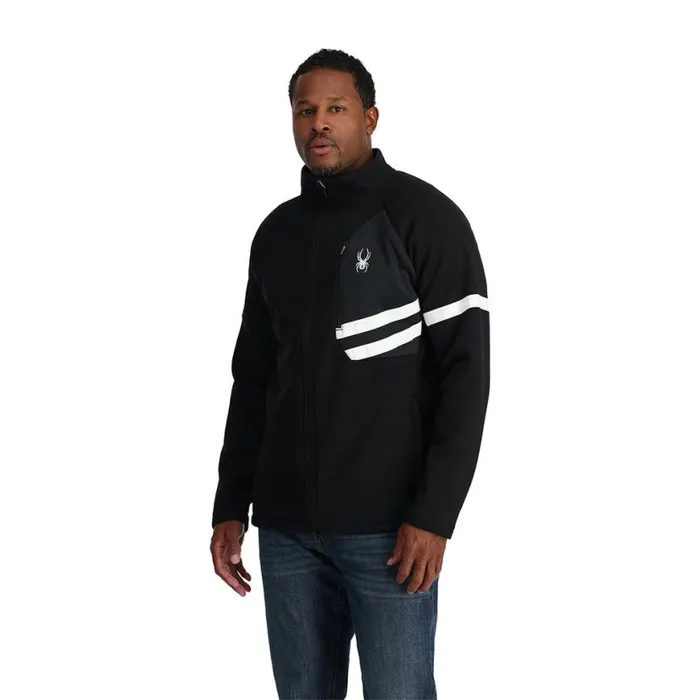 Mens Wengen Bandit Full Zip Black Spyder Fleece