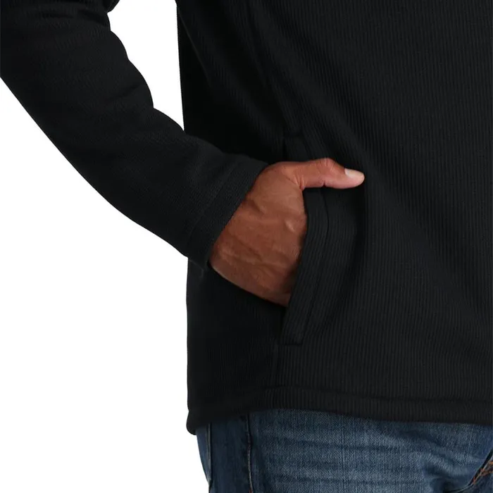 Mens Wengen Bandit Full Zip Black Spyder Fleece