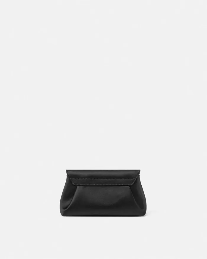 Mini Bags and Clutches Women Versace Crystal Gianni Ribbon Clutch Blacksilver