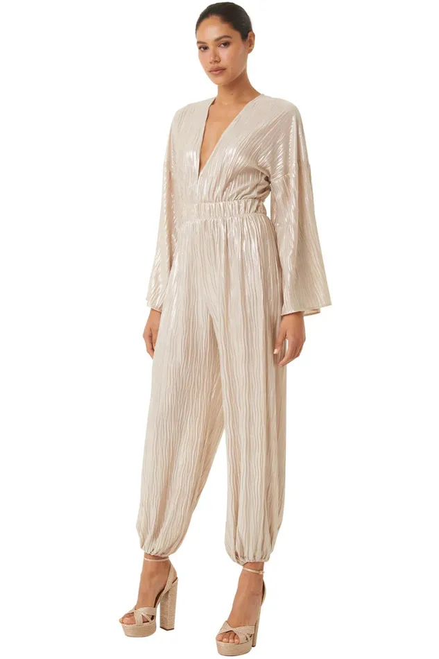 MISA Los Angeles AMINA JUMPSUIT Mother Of Pearl Women Dresses