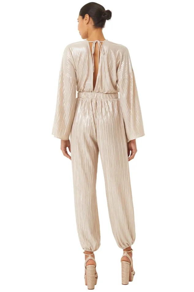 MISA Los Angeles AMINA JUMPSUIT Mother Of Pearl Women Dresses