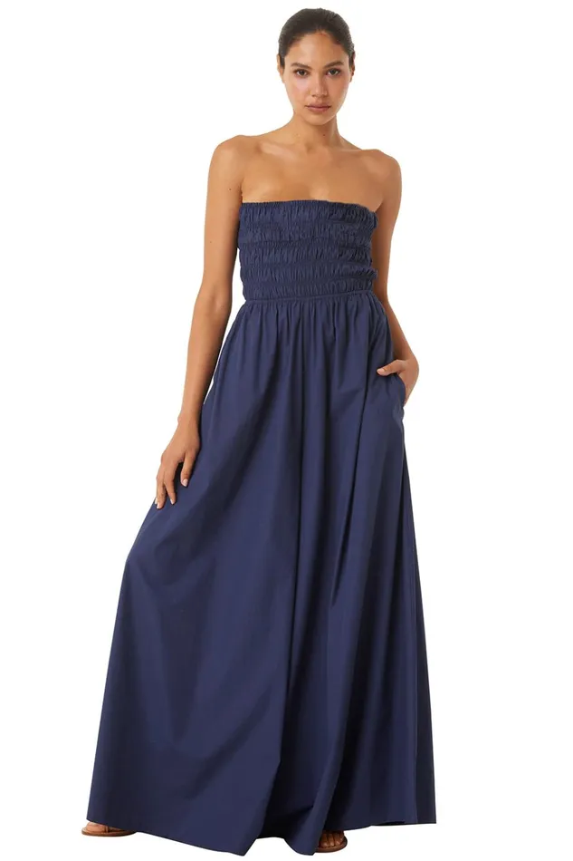 MISA Los Angeles ANDREA JUMPSUIT Sand Solid Poplin Women Dresses