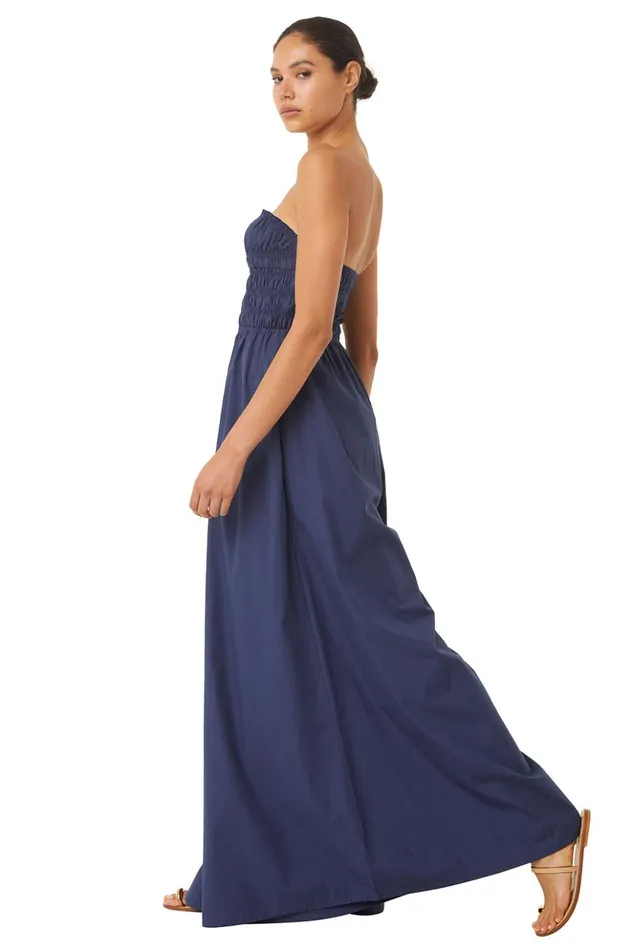 MISA Los Angeles ANDREA JUMPSUIT Sand Solid Poplin Women Dresses