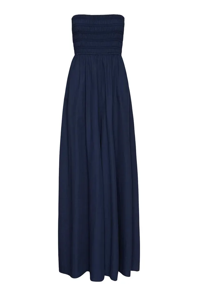 MISA Los Angeles ANDREA JUMPSUIT Sand Solid Poplin Women Dresses