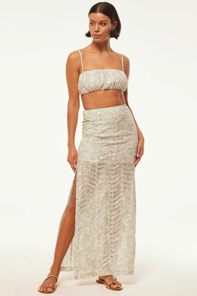 MISA Los Angeles ANTONELLA SKIRT Dewdrop Eyelet Women Skirts and Shorts