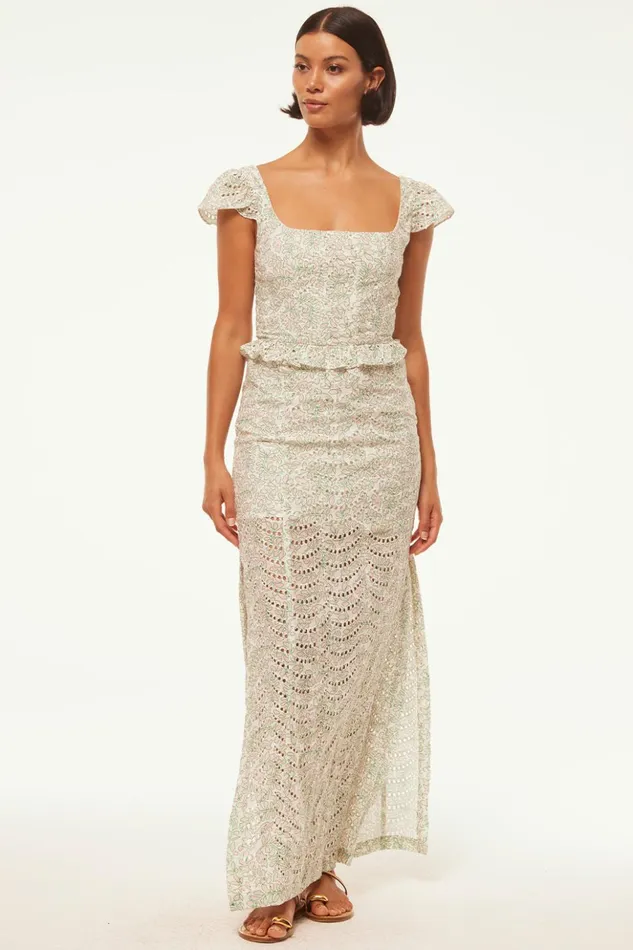 MISA Los Angeles ANTONELLA SKIRT Dewdrop Eyelet Women Skirts and Shorts