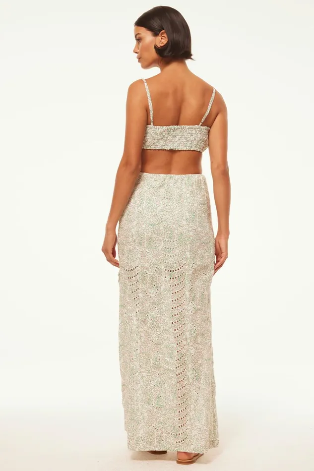 MISA Los Angeles ANTONELLA SKIRT Dewdrop Eyelet Women Skirts and Shorts