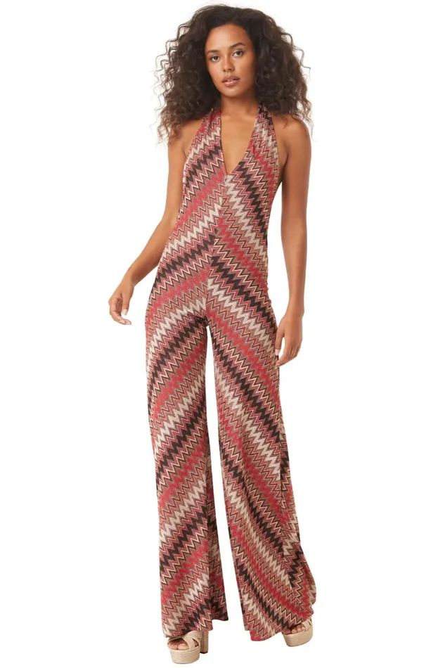 MISA Los Angeles ANYA JUMPSUIT Winter Chevron Women Dresses