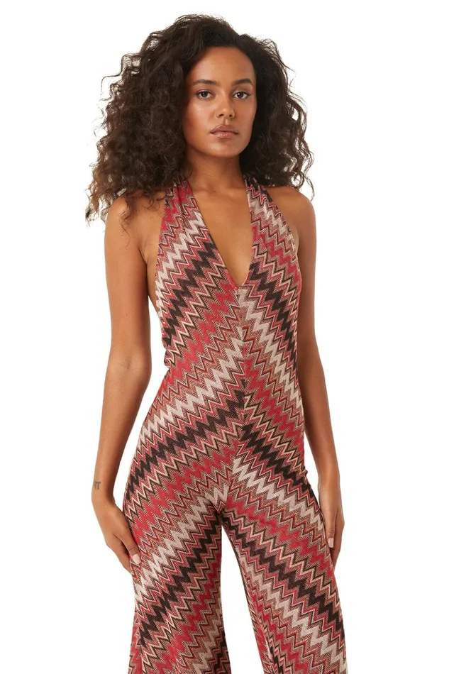 MISA Los Angeles ANYA JUMPSUIT Winter Chevron Women Dresses