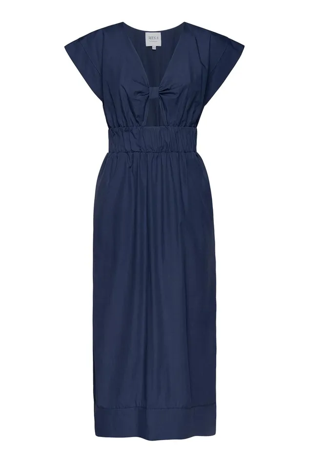MISA Los Angeles CLAUDINE DRESS Midnight Blue Poplin Women Dresses