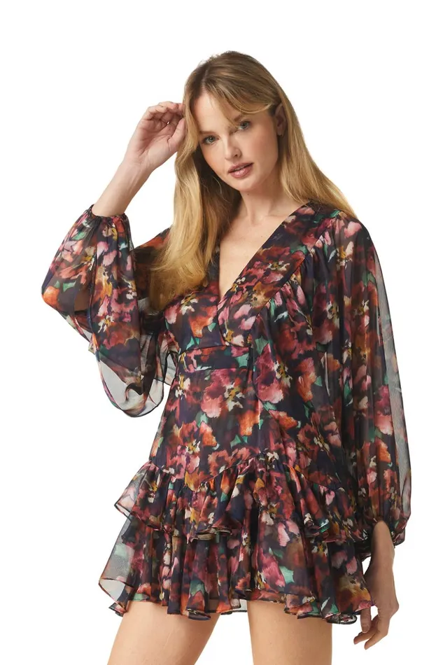 MISA Los Angeles JOLENE DRESS Libra Fleur Chiffon Women Dresses
