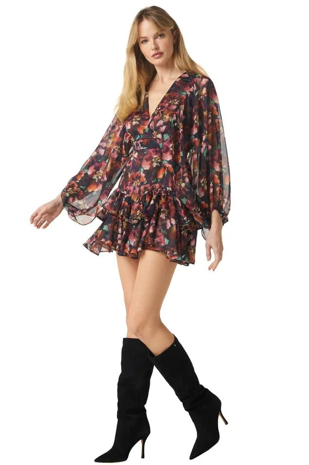 MISA Los Angeles JOLENE DRESS Libra Fleur Chiffon Women Dresses
