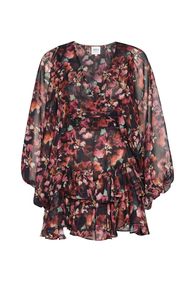 MISA Los Angeles JOLENE DRESS Libra Fleur Chiffon Women Dresses
