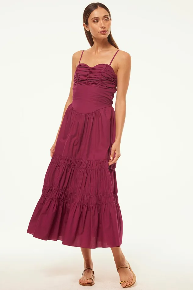 MISA Los Angeles RULA DRESS Orchid Cotton Poplin Women Dresses