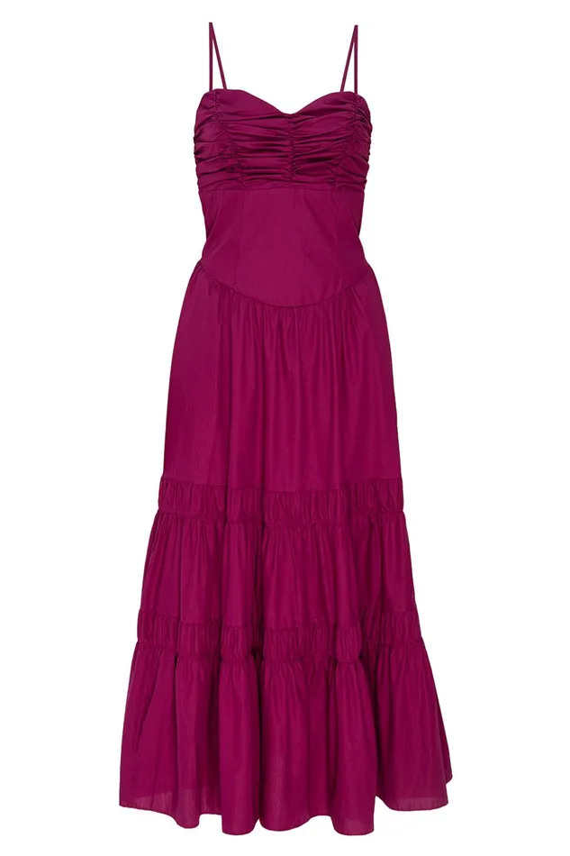 MISA Los Angeles RULA DRESS Orchid Cotton Poplin Women Dresses
