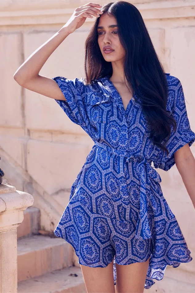 MISA Los Angeles VIENNA DRESS Lapis Tile Women Dresses