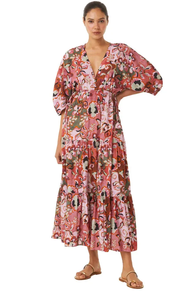 MISA Los Angeles YSA DRESS Resort Batik Cotton Rayon Women Dresses