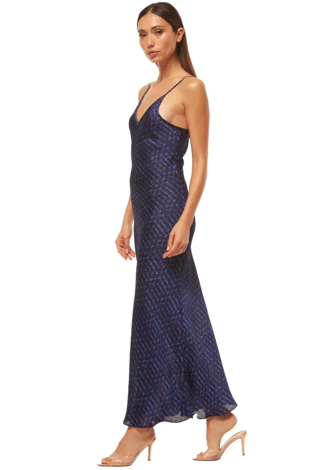 MISA Los Angeles ZIA DRESS Midnight Shibori Women Dresses