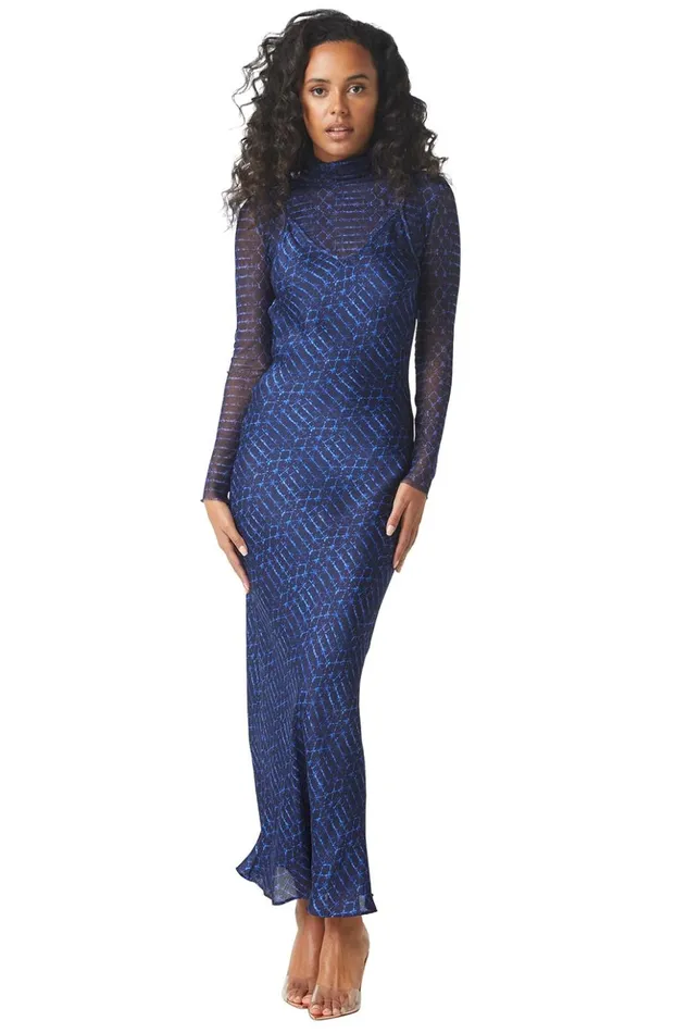 MISA Los Angeles ZIA DRESS Midnight Shibori Women Dresses