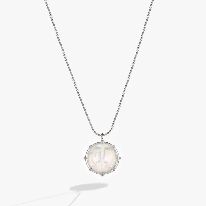 Necklaces Women Alex And Ani Gemini Zodiac DoubleSided Charm Necklace Silver
