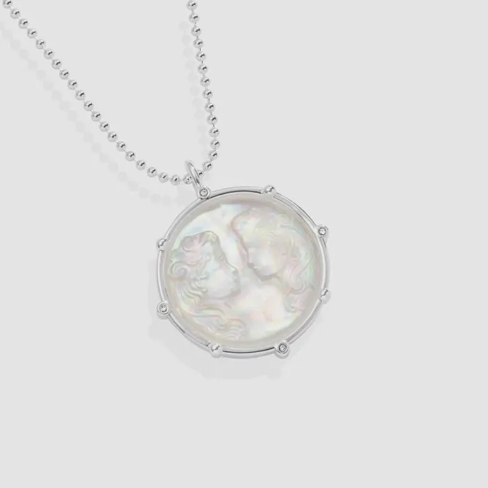 Necklaces Women Alex And Ani Gemini Zodiac DoubleSided Charm Necklace Silver