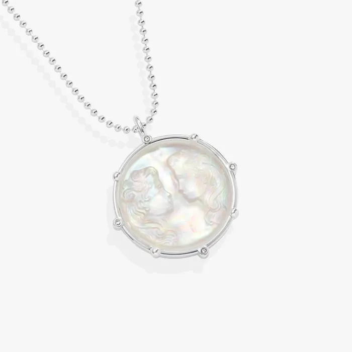 Necklaces Women Alex And Ani Gemini Zodiac DoubleSided Charm Necklace Silver