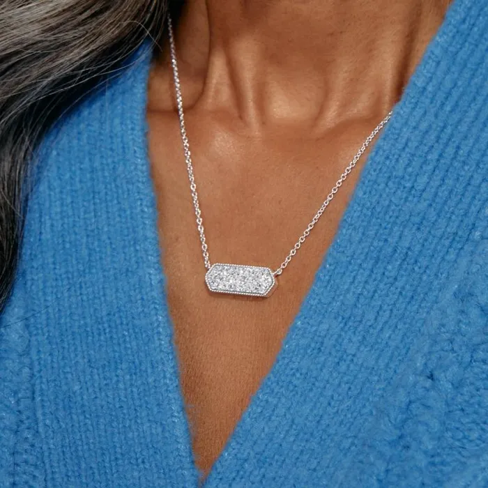 Necklaces Women Alex And Ani Glitter Druzy Pendant Necklace Silver Silver