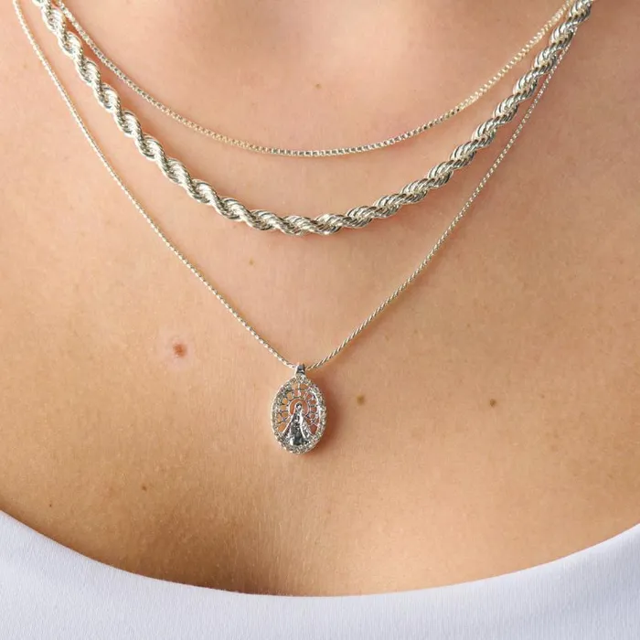 Necklaces Women Alex And Ani Mother Mary Charm Necklace Silver