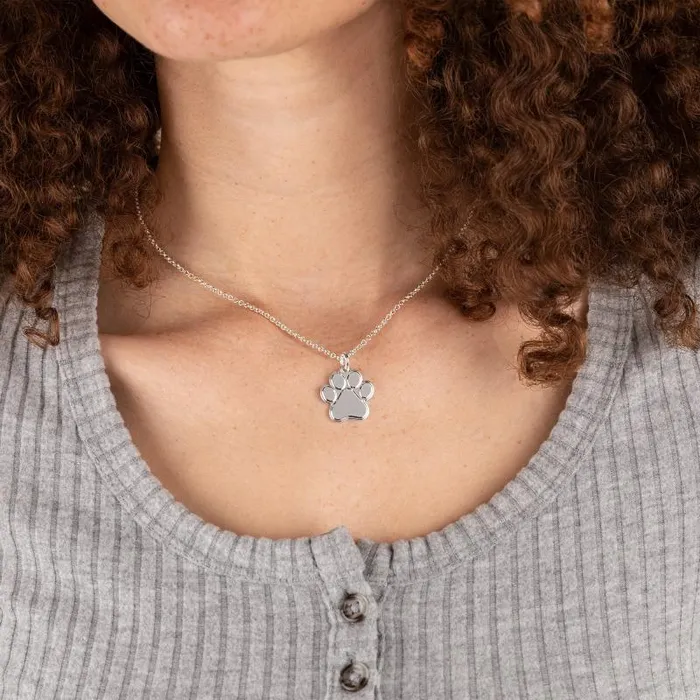 Necklaces Women Alex And Ani Paw Print Charm Necklace 21039039 Silver