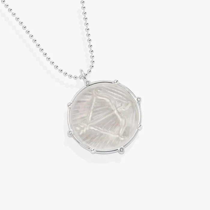 Necklaces Women Alex And Ani Sagittarius Zodiac DoubleSided Charm Necklace Silver
