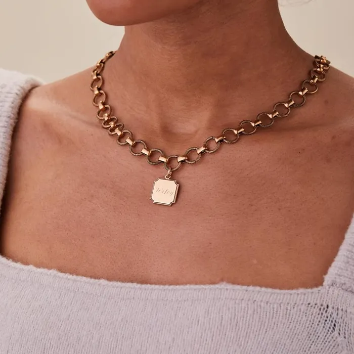 Necklaces Women Alex And Ani Square Charm Chunky Chain Necklace 20039039 Rafaelian Silver
