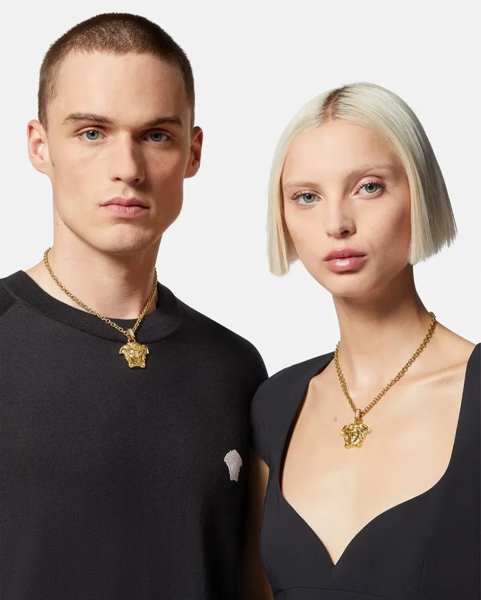 Necklaces WomenMen Versace Crystal La Medusa Necklace Gold