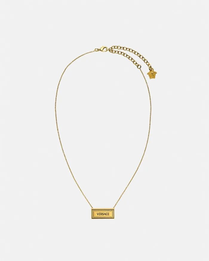 Necklaces WomenMen Versace Small 03990s Vintage Logo Necklace Blackgold