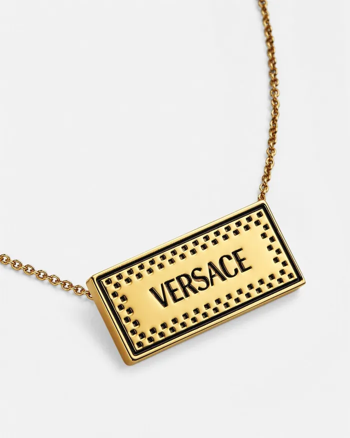 Necklaces WomenMen Versace Small 03990s Vintage Logo Necklace Blackgold