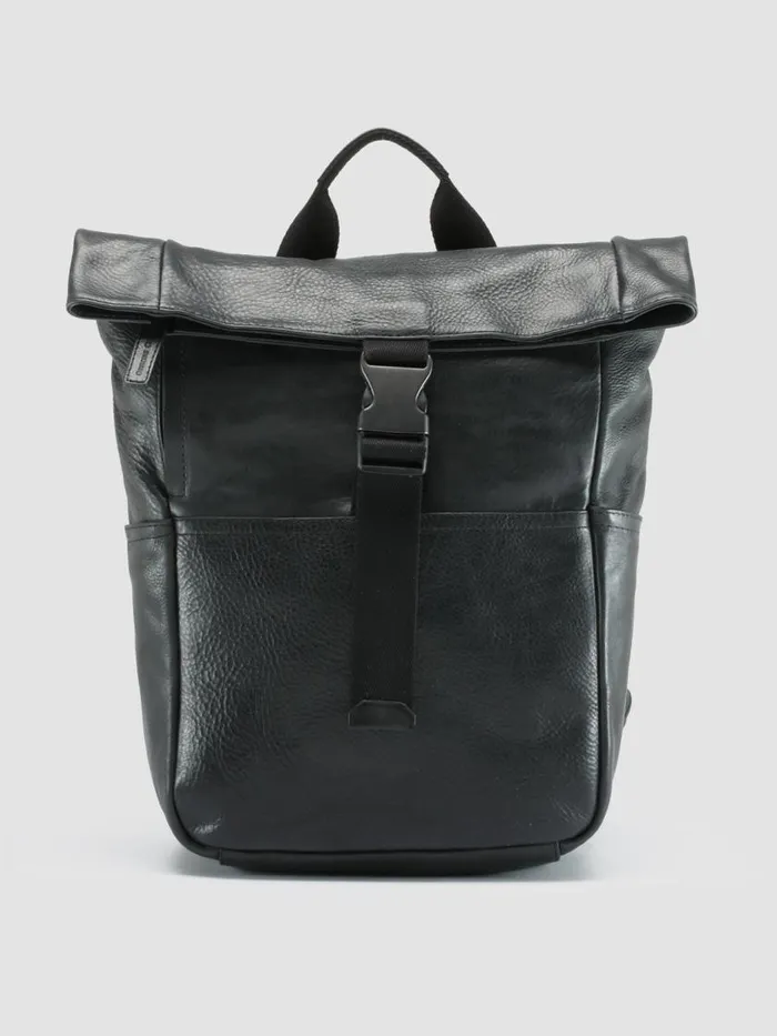 Officine Creative Backpacks EQUIPAGE 001 Nero Black Leather Backpack 8211 Men Officine Creative Backpacks EQUIPAGE 001 Nero Black Leather Backpack 8211 Men