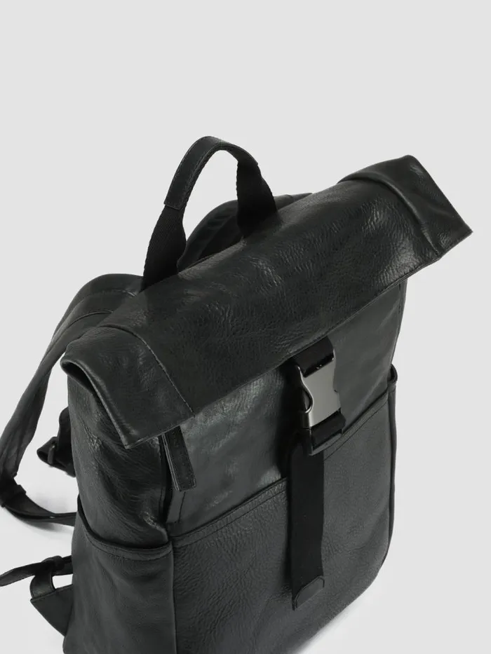 Officine Creative Backpacks EQUIPAGE 001 Nero Black Leather Backpack 8211 Men Officine Creative Backpacks EQUIPAGE 001 Nero Black Leather Backpack 8211 Men