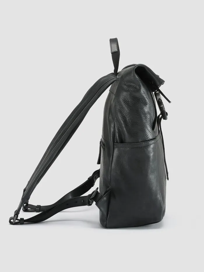 Officine Creative Backpacks EQUIPAGE 001 Nero Black Leather Backpack 8211 Men Officine Creative Backpacks EQUIPAGE 001 Nero Black Leather Backpack 8211 Men