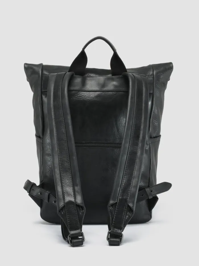 Officine Creative Backpacks EQUIPAGE 001 Nero Black Leather Backpack 8211 Men Officine Creative Backpacks EQUIPAGE 001 Nero Black Leather Backpack 8211 Men