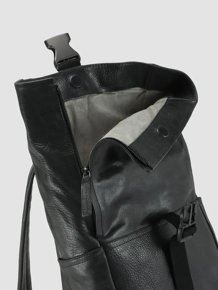Officine Creative Backpacks EQUIPAGE 001 Nero Black Leather Backpack 8211 Men Officine Creative Backpacks EQUIPAGE 001 Nero Black Leather Backpack 8211 Men
