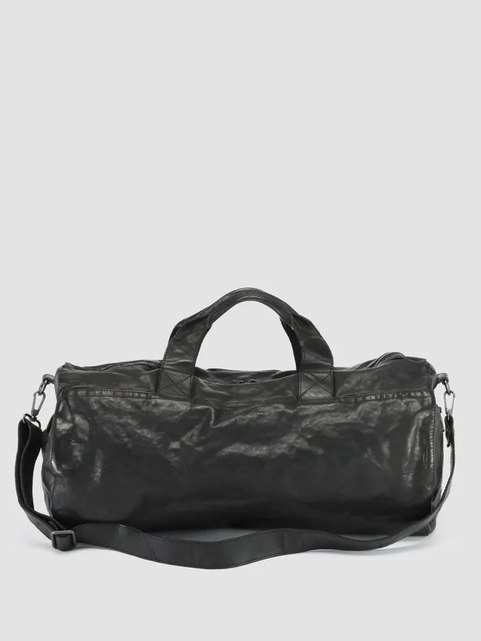 Officine Creative Bags RECRUIT 007 Nero Black Leather Travel Bag 8211 Men