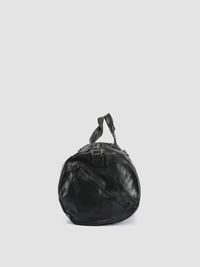 Officine Creative Bags RECRUIT 007 Nero Black Leather Travel Bag 8211 Men