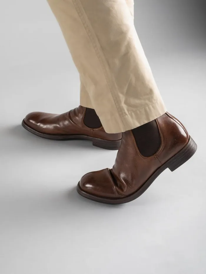 Officine Creative Boots and Ankle Boots CHRONICLE 002 Supernero Black And Brown Leather Chelsea Boots 8211 Men Officine Creative Boots and Ankle Boots CHRONICLE 002 Supernero Black And Brown Leather Chelsea Boots 8211 Men