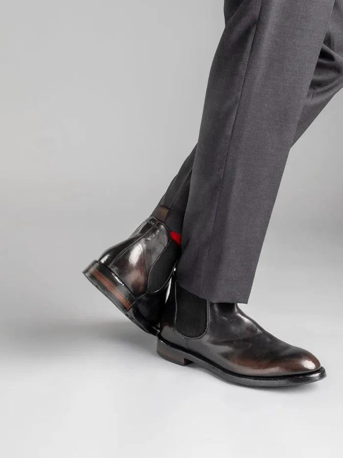 Officine Creative Boots and Ankle Boots TEMPLE 008 CaffSupernero Brown Leather Chelsea Boots 8211 Men Officine Creative Boots and Ankle Boots TEMPLE 008 CaffSupernero Brown Leather Chelsea Boots 8211 Men